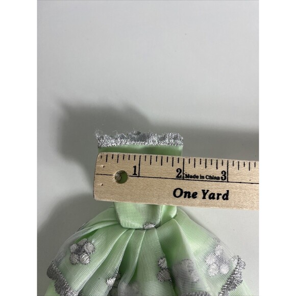 Fancy Doll Ball Dress Green With Flowers ￼ - Picture 4 of 4